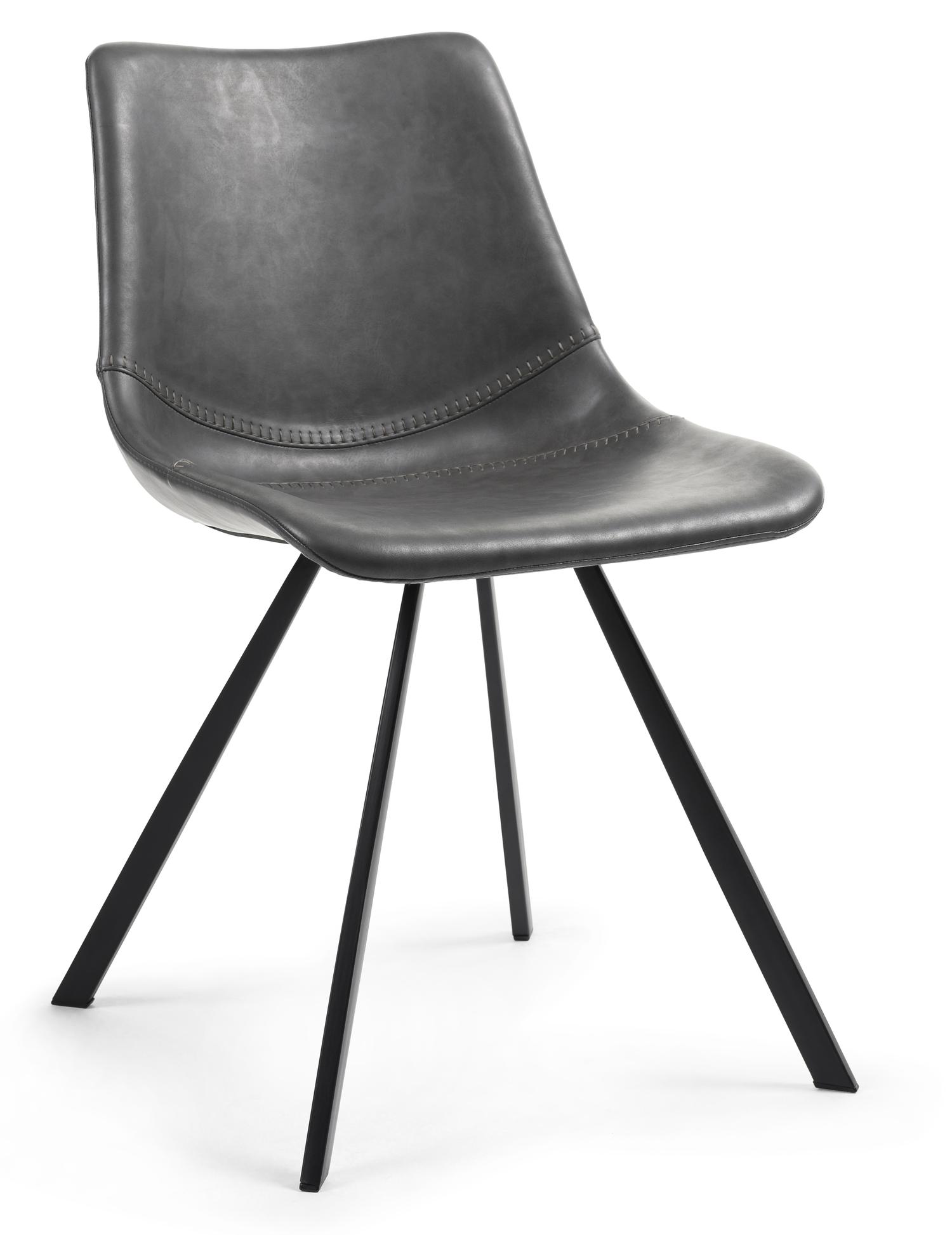 Ecco eetkamerstoel in Skin lederlook Anthracite
