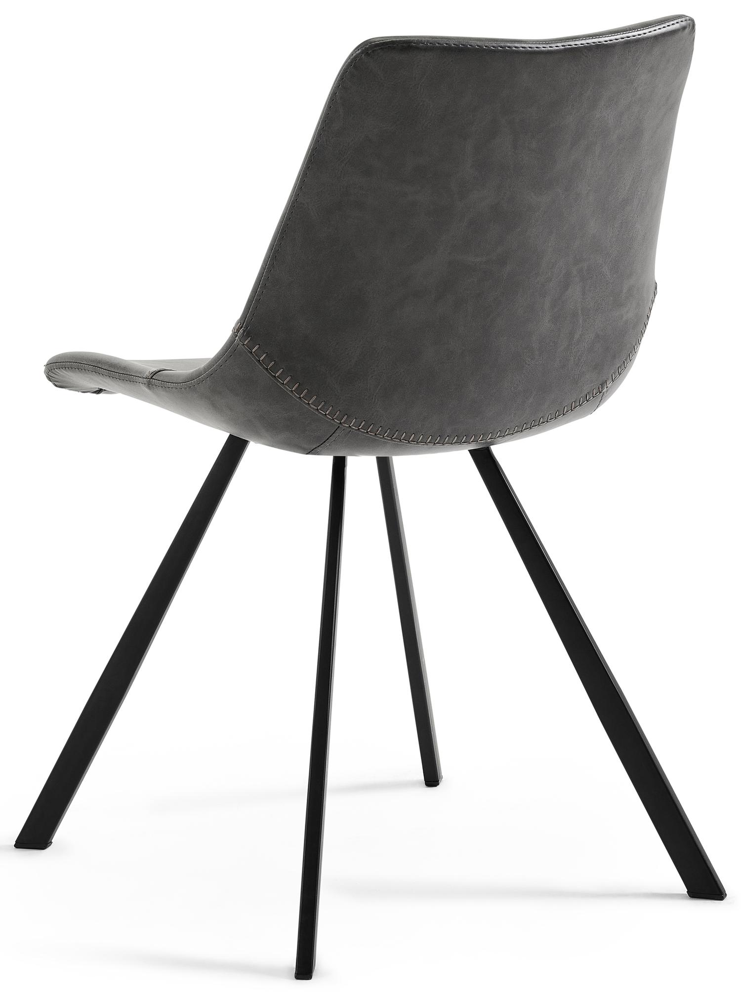 Ecco eetkamerstoel in Skin lederlook Anthracite